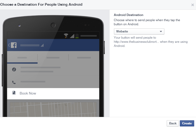 facebook create call to action button