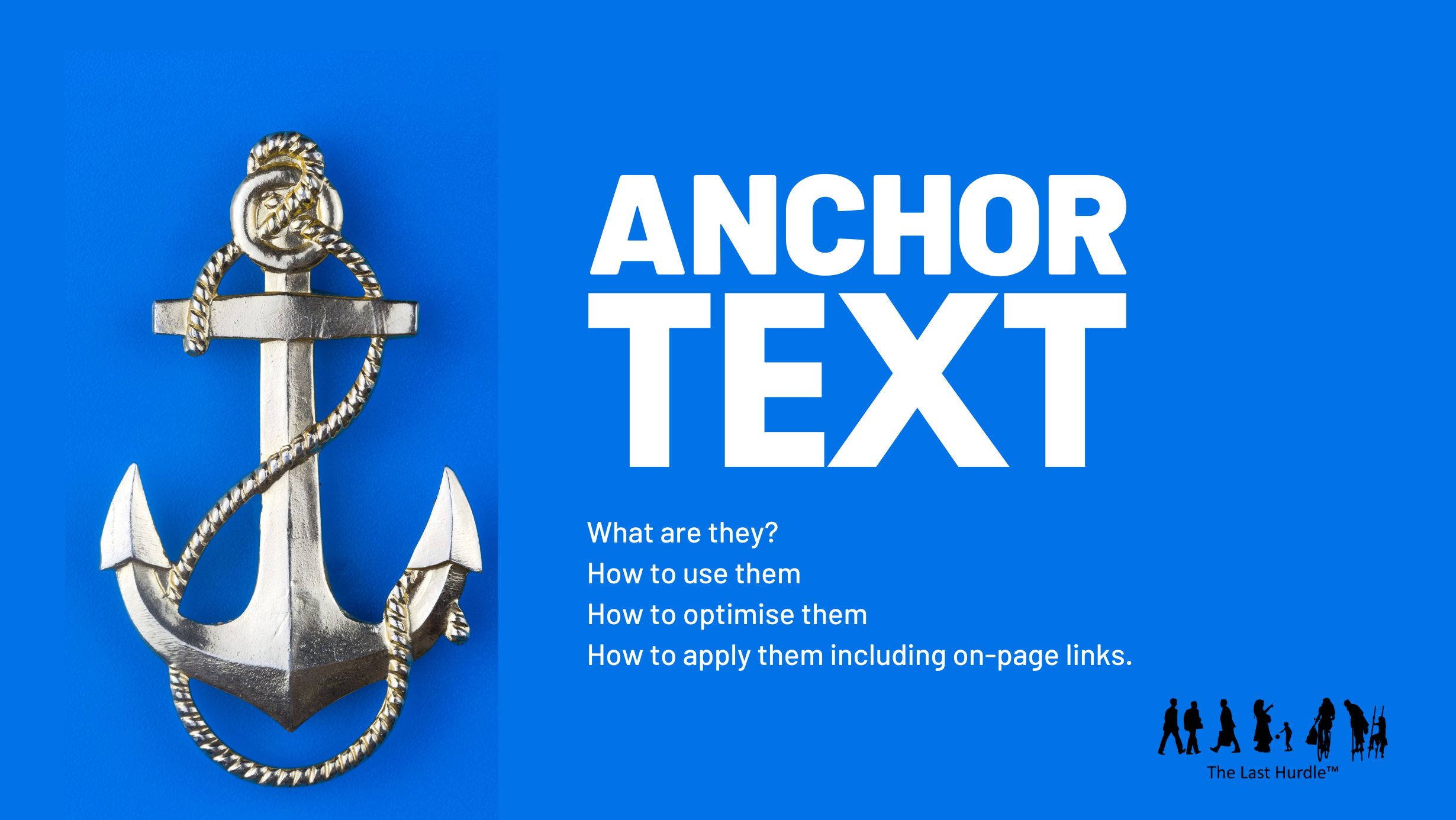what is anchor text - this graphic created for the blog has a silver anchor and the wording anchor text and questions