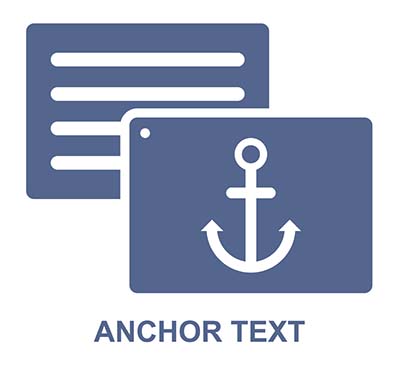 what is anchor text a blue graphic depicting a document and an anchor